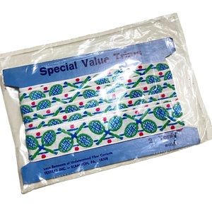 Vintage Pack of Special Value Trims Awesome Blue Green Retro Tennis Rackets